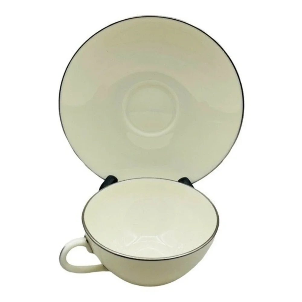 Vintage Lenox Olympia Platinum Cup and Saucer 2 pcs Set | Home Drinkwear